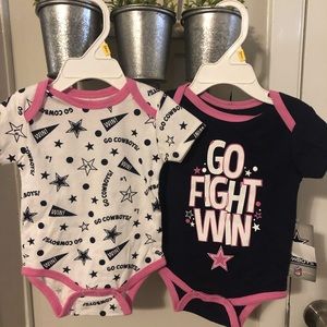 Baby girl Dallas Cowboys onsies set of 2